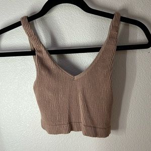 Tan cropped tank top